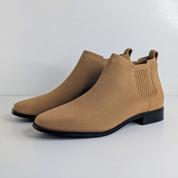 Vivaia Ankle Boots Ryan Womens EU 41 Tan Nutmeg Square Toe Pull On Soft Knit - Picture 13 of 14
